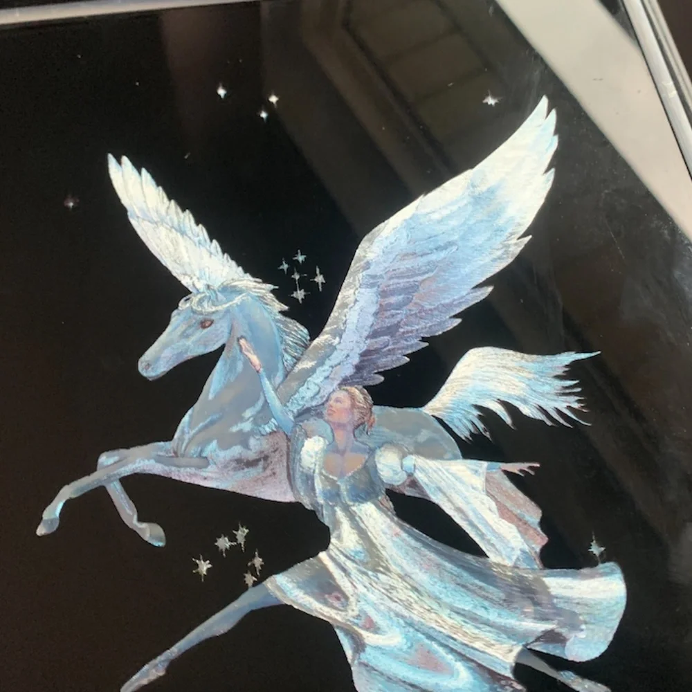 Vintage Pegasus & Ballerina Etching